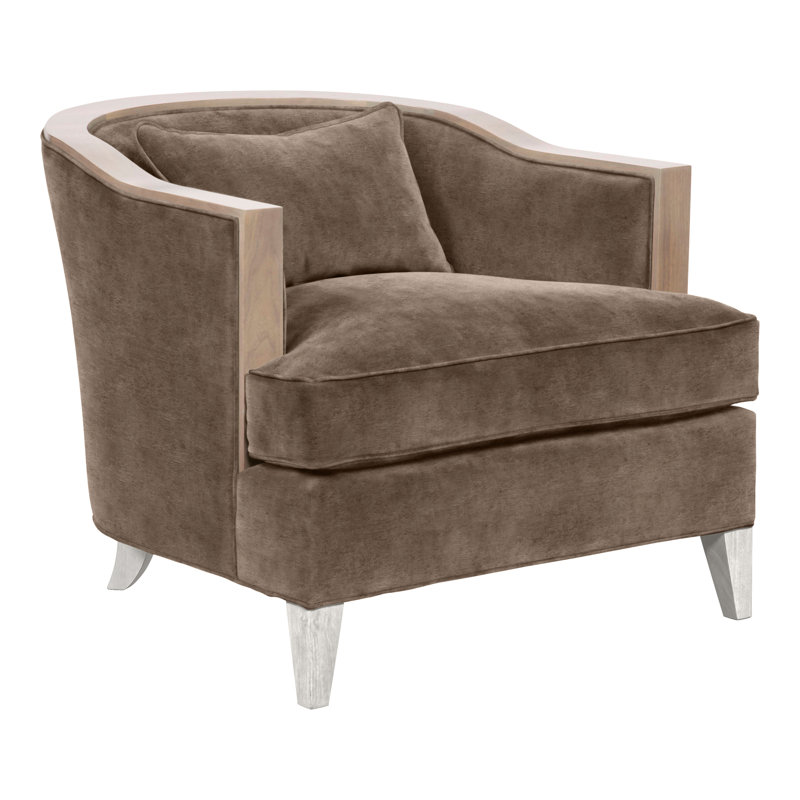Thom Filicia Home Upholstered Barrel Chair, Casa Blanca, Nadia Earth Polyester