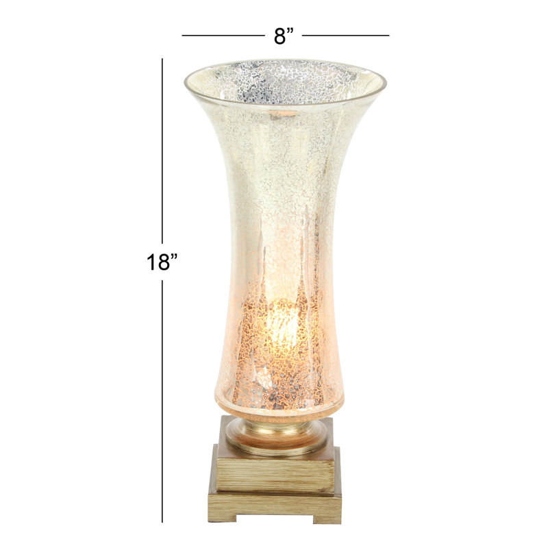 Glass Silver Uplight with Gold Base Set