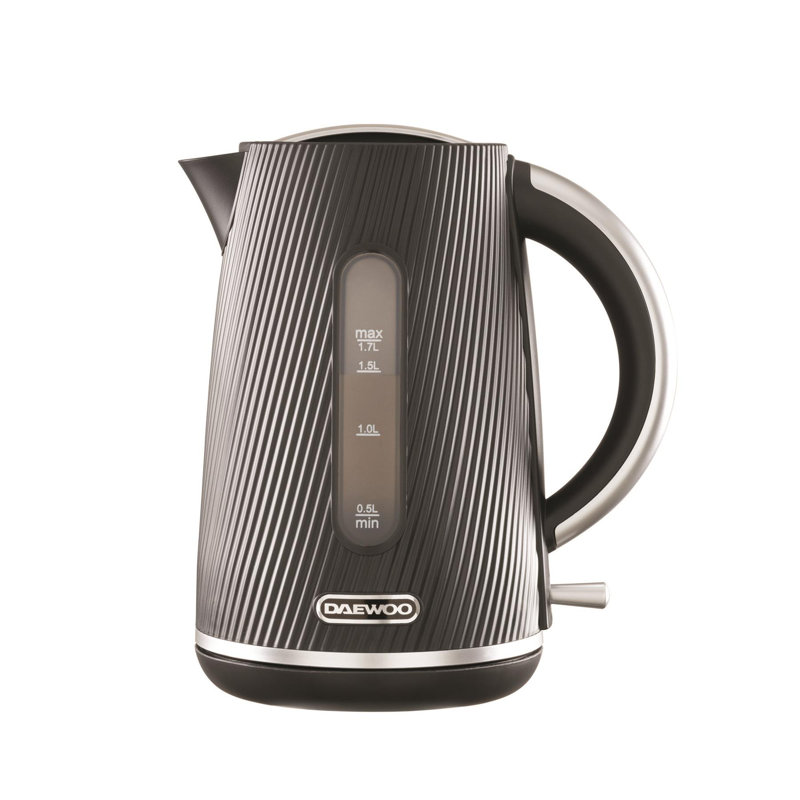 Daewoo Cascade 1.7L 3000W Fast Boil Electric Kettle Modern Sage, Black & Ruby, Black