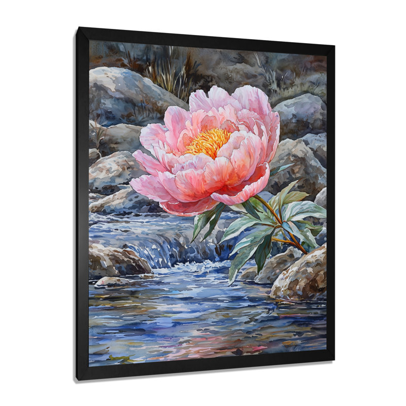 Gladis - impressions murales florales, H 20 po x l 12 po, Reproduction encadrée d'une seule photo, Noir, noir, noir, noir