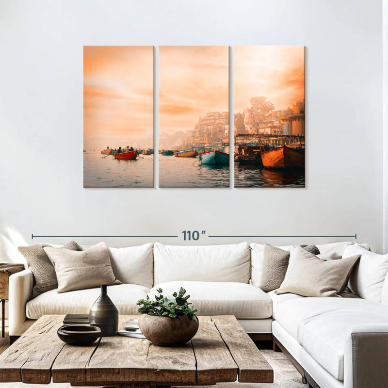 Kavia Varanasi And Ganges River, 48" H x 74" W