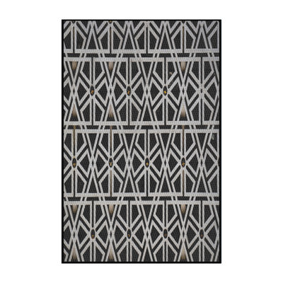 Tapis géométrique noir / gris