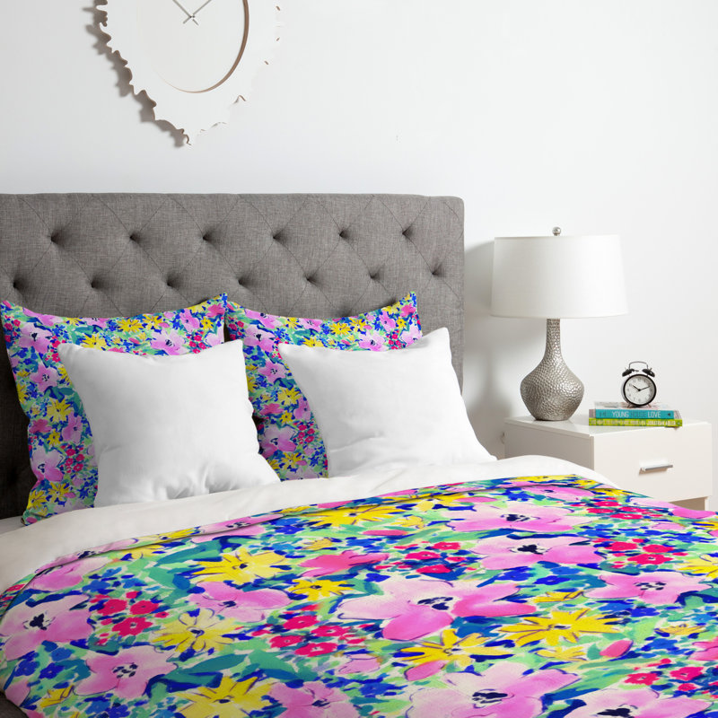 Ensemble de housse de couette Jacqueline Maldonado Floreale, Housse de couette simple / simple TG et 1 taie dé