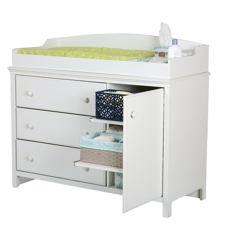 Cotton Candy Changing Table Dresser, White