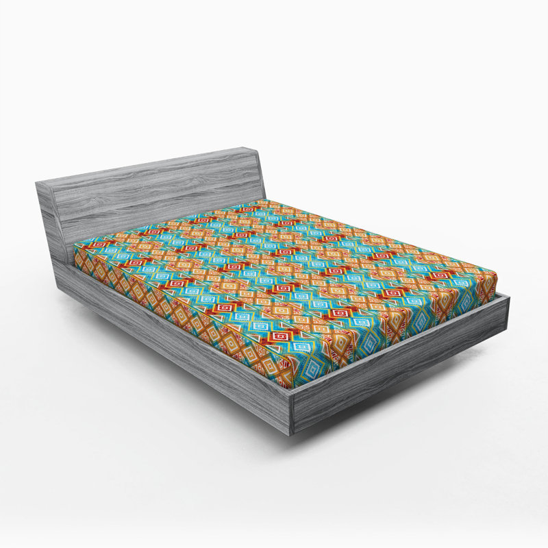 Microfiber Geometric Fitted Sheet, Full Fitted Sheet
