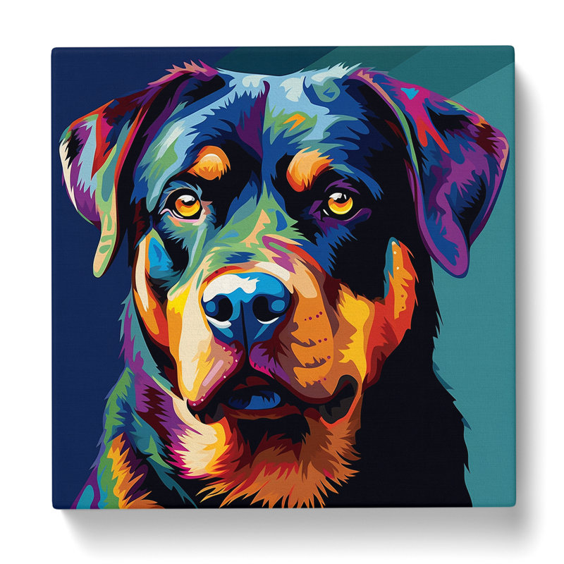 Rottweiler Pop No.1 - Wrapped Canvas - Framed Print, 50cm H x 50cm W x 3cm D
