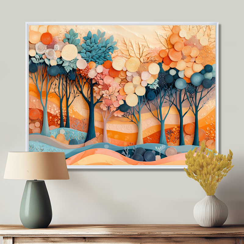 «Ingurs 4 Seasons Forest Trees Dream Fragments II», art mural sur toile forêt, H 30 po x l 40 po, Blanc