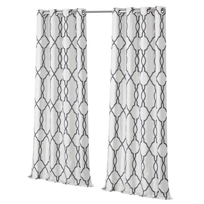 Mallie Geometric Room Darkening Thermal Grommet Curtain Panels