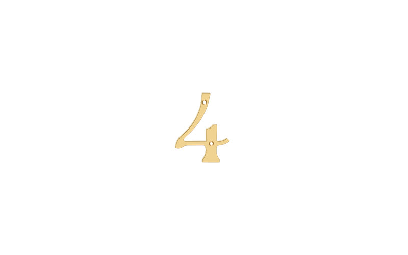 Deltana RN4-4U15A 4" Numbers; Solid Brass; Antique Nickel Finish, Polished Brass