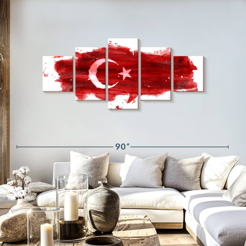 Brush Style Turkish Flag, 30" H x 68" W
