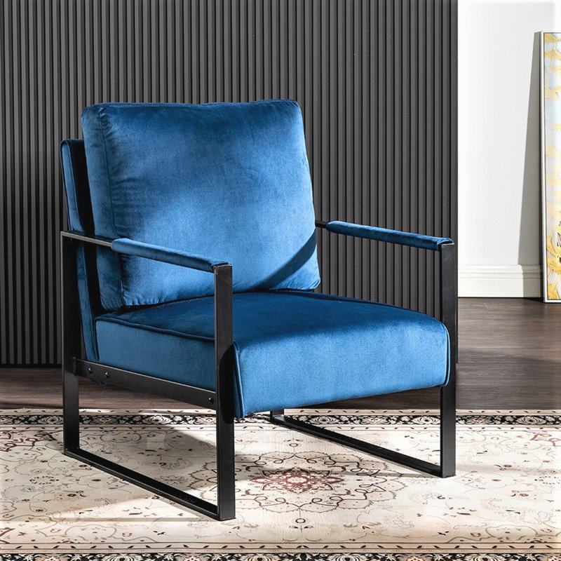 Chaise d'appoint classique Mid Century, Bleu