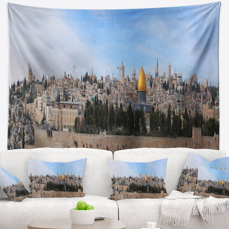 Photographie jérusalem paysage urbain tapisserie panoramique, H 32 po x l 39 po