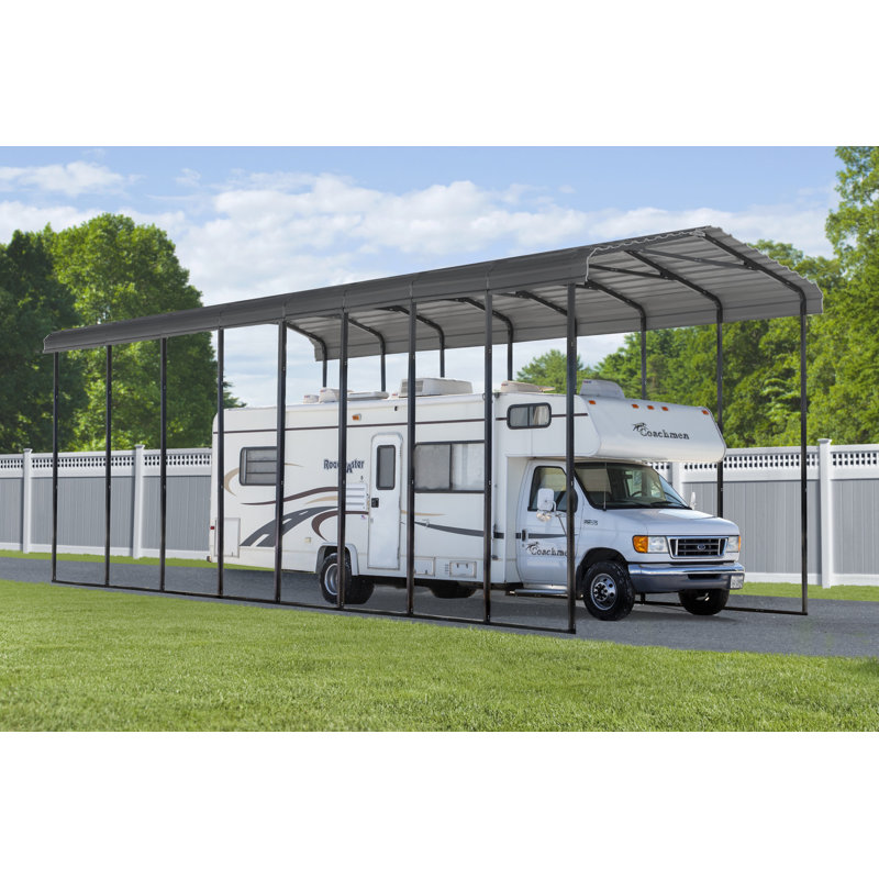 Charcoal Galvanized Steel RV Carport Kit, 14' x 38' x 14'