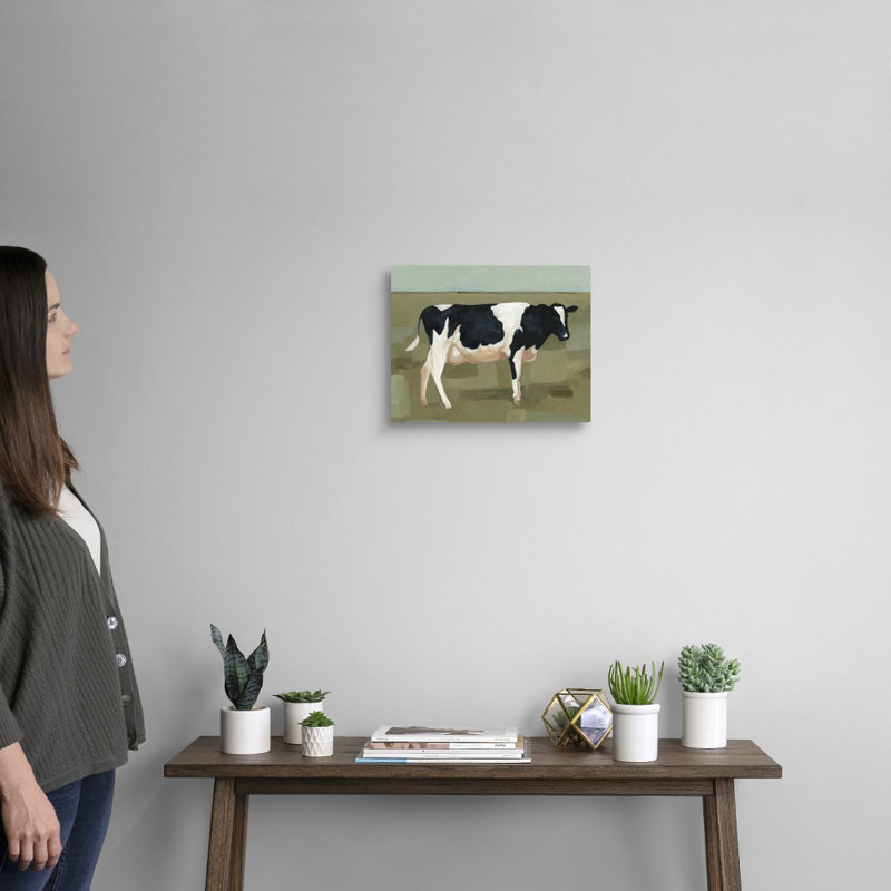 «Bovine Portrait I», art mural sur toile, H 11 po x l 14 po x P 1 po, Toile tendue