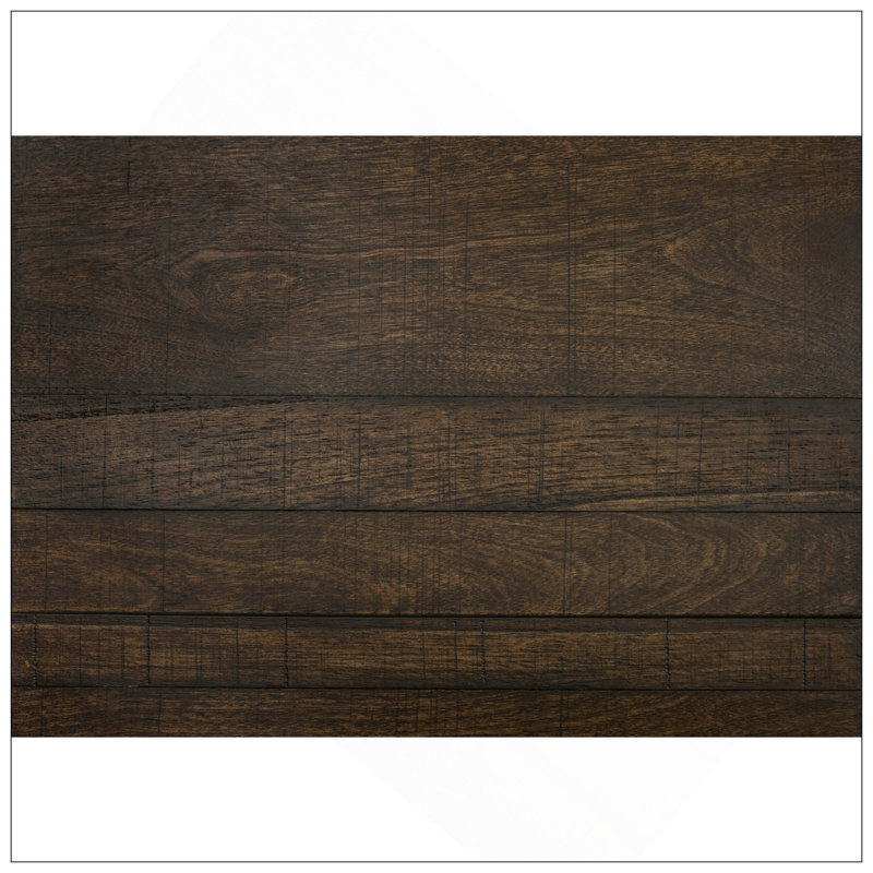 Lit de panneau de lit de style rustique pleine grandeur 1pc, Marron foncé