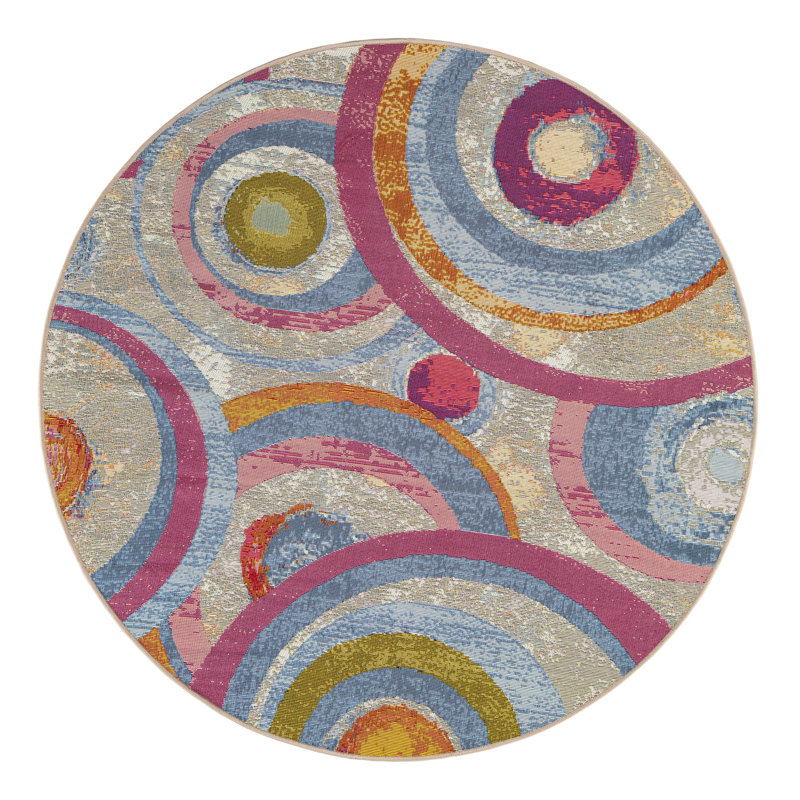Keazia Indoor/Outdoor Area Rug, Round 5'1"