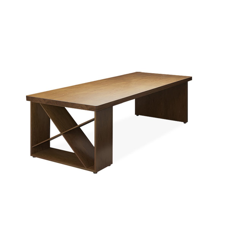 Light walnut Rectangular Solid Wood desks, 29.53" H x 94.49" W x 39.37" D
