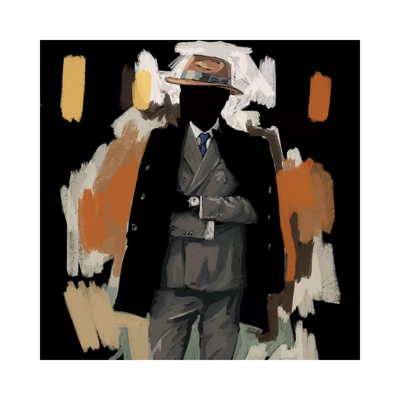 The Overcoat - Painting on Canvas, Wrapped Canvas, 30.48cm H x 30.48cm W x 1.91cm D
