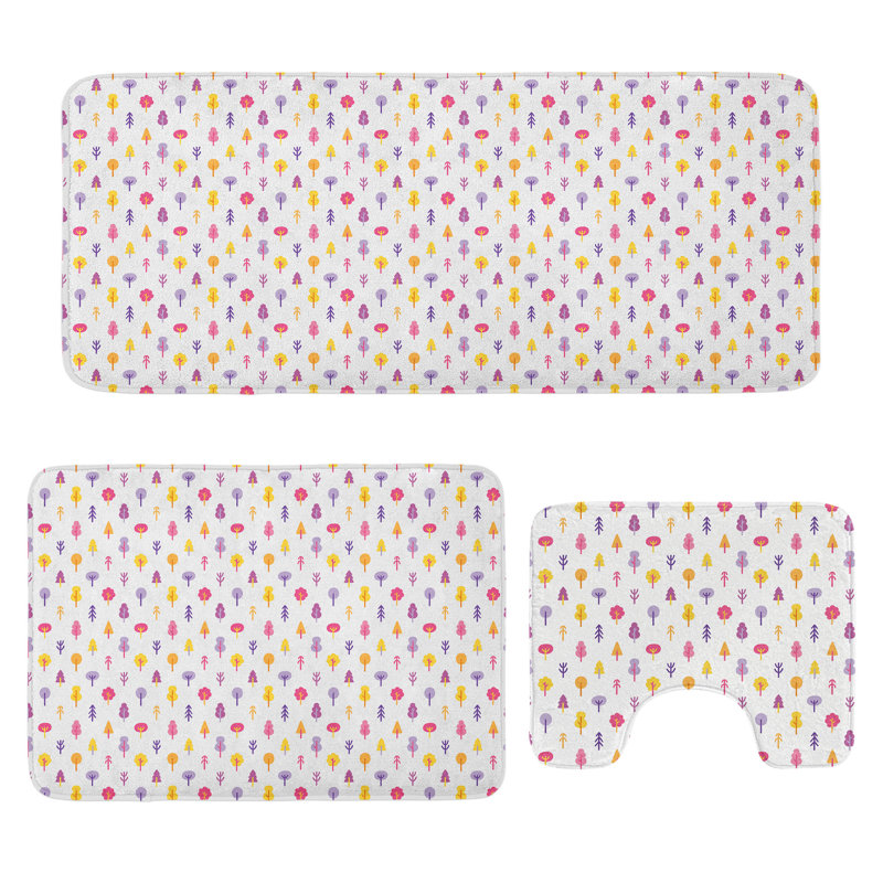  Ensemble de tapis pour salle de bain 3 pièces Forest