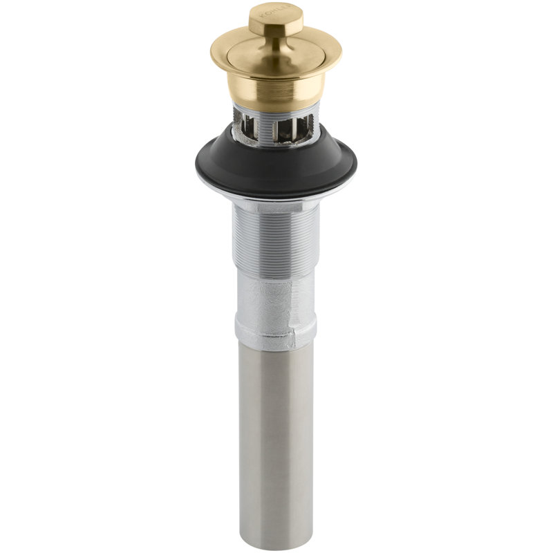 Whitehaven Bathroom sink drain with overflow, Vibrant Moderne Brushed Gold, With Overflow