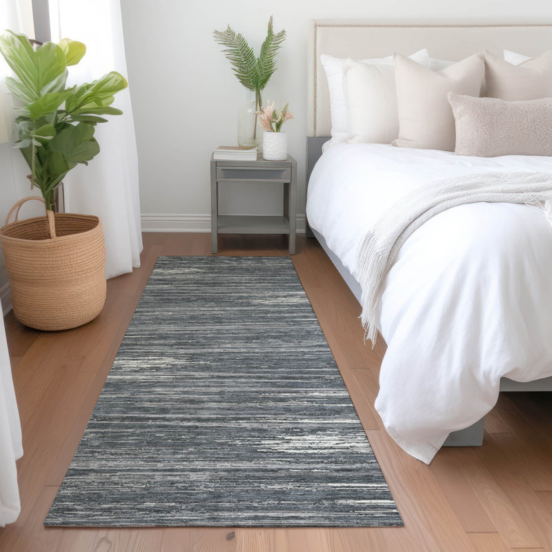 Premium Machine Washable Prisco Gray Rug, Runner 2'3" x 7'6"