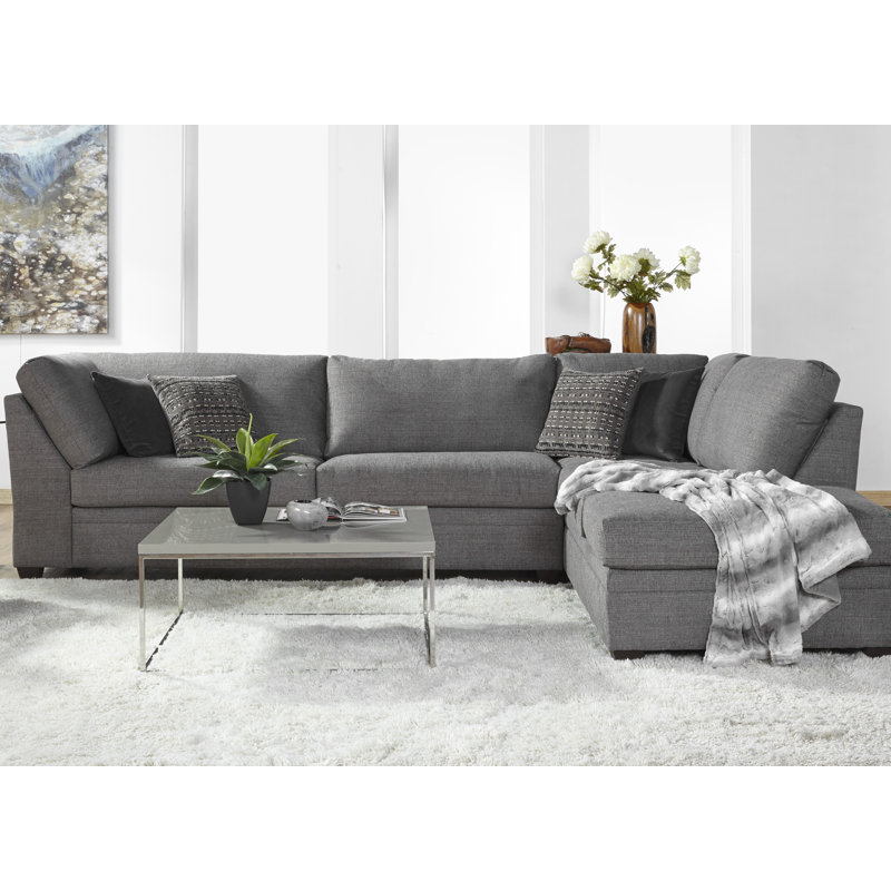 Canapé et chaise longue Allisson de 130 po Allisson, Orienté à droite, Ciment