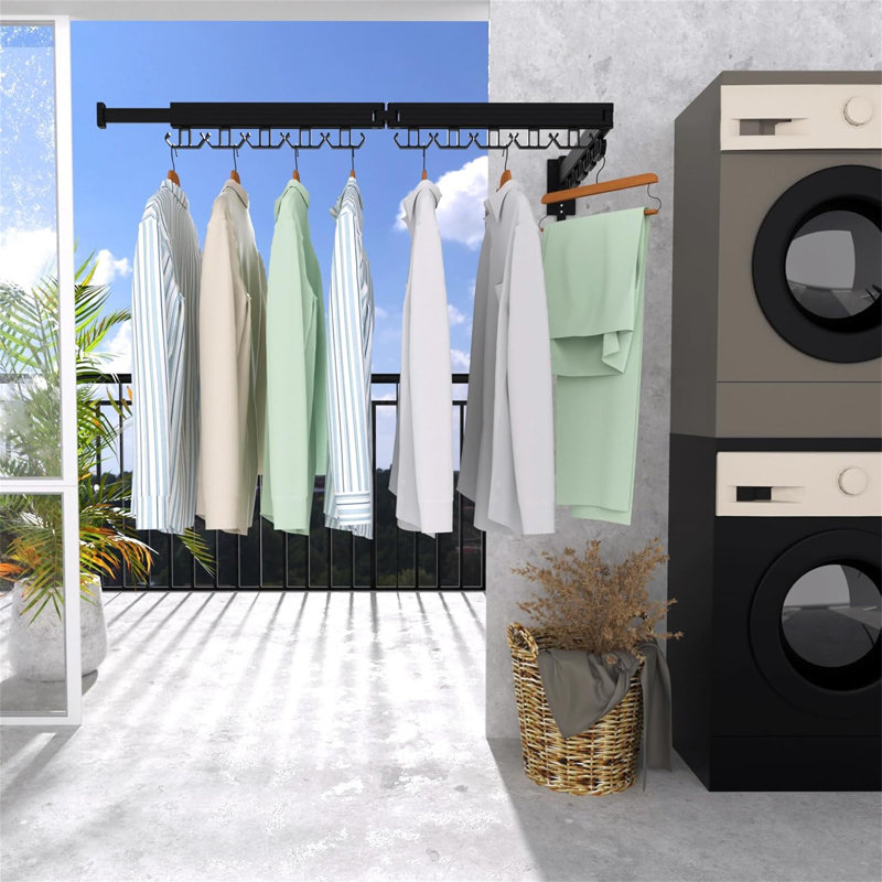 Upgraded Wall Mounted Drying Rack - 3-Fold Design With 24 Hooks