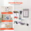 Ensemble de panneau perforé combiné, panneau perforé en plastique 28 x 28 cm, 4 panneaux, ensemble d'organisation murale avec accessoires, blanc-232960288