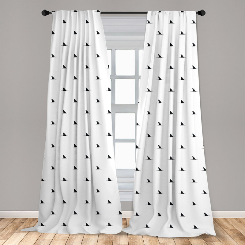 Sea Animals Semi-Sheer Rod Pocket Curtain Panel, 28" x 84"