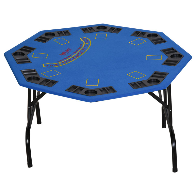 48" 8 - Player Foldable Poker Table, Blue