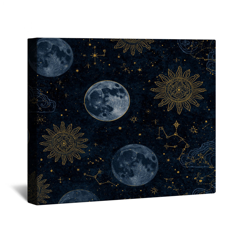 Toile tendue sur lune Moon Sun, 24 po x 36 po