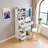 29 Inch Compact Vanity Desk with LED Mirror, Space-Saving Dressing Table & Stool Set-875155293