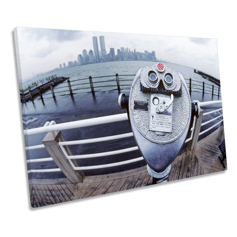 X0877 Binoculars New York City 1 Piece Wrapped Canvas Wall Art, 61cm H x 91.4cm W