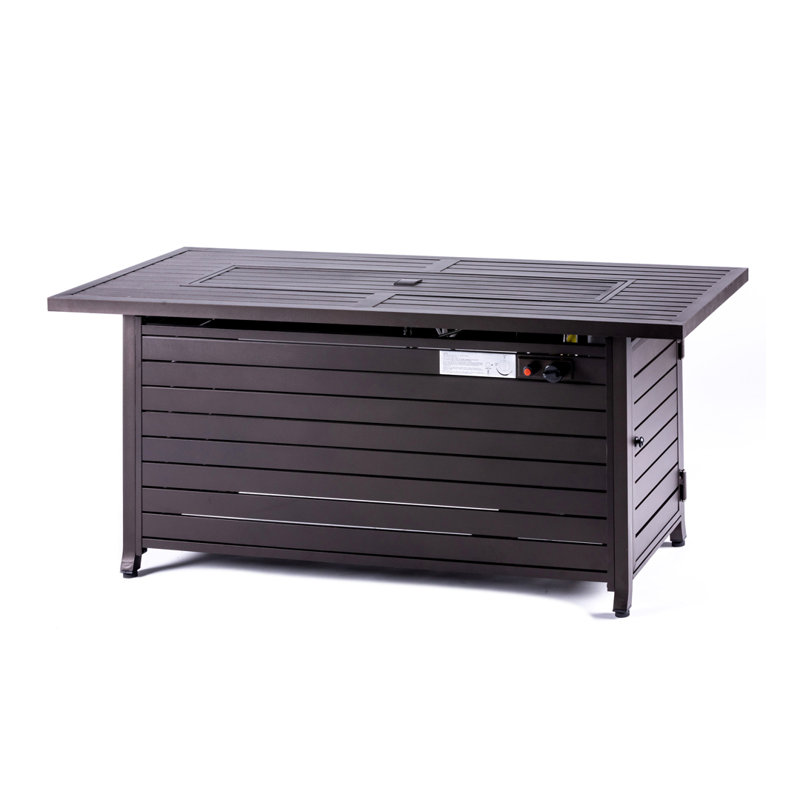 Table foyer d'extérieur au propane en aluminium H 24 po x l 56,7 po Goldstein, Moka