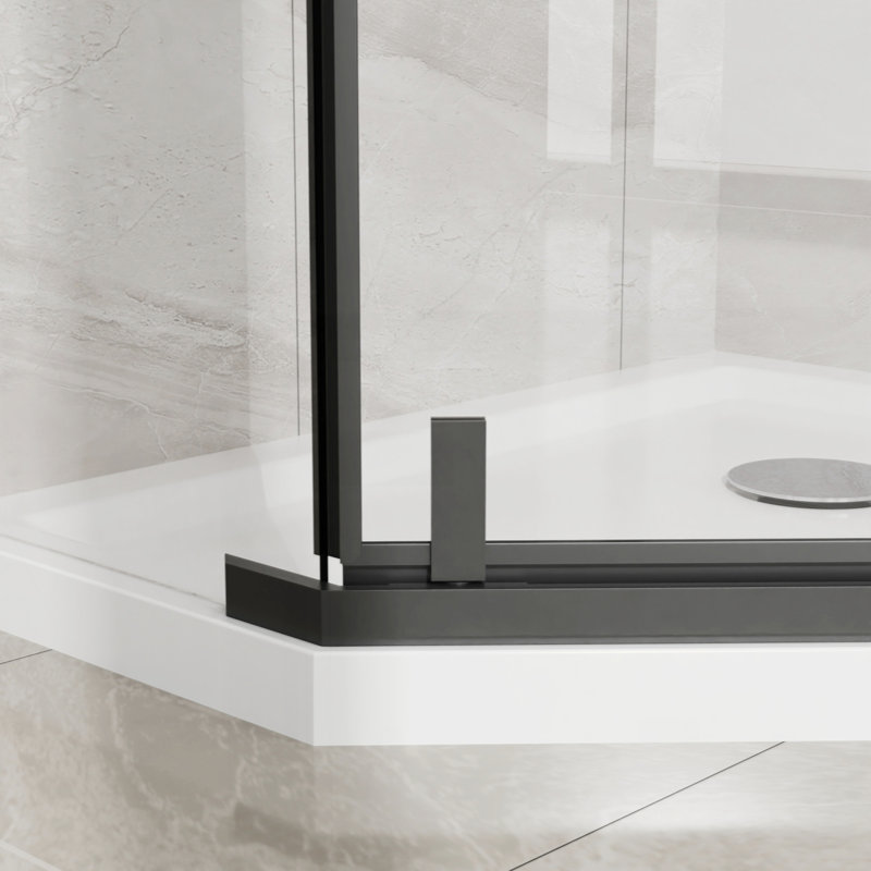 Frameless Shower Door 36 In.D X 36 In.W X 72 In.H Corner Shower Enclosure With Clear SGCC Tempered Glass Pivot Shower Door