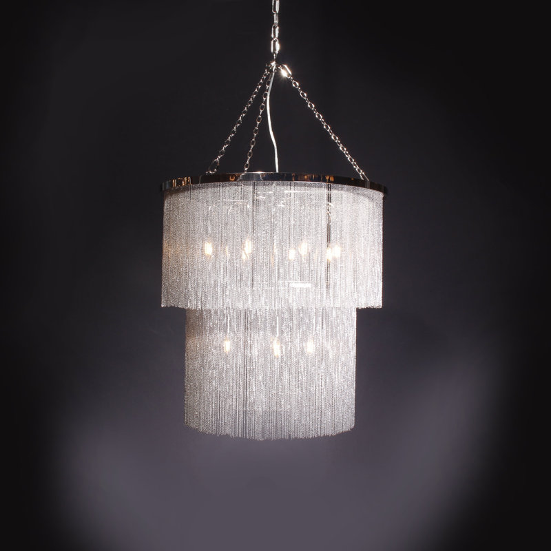 12 - Light Dimmable Tiered Chandelier