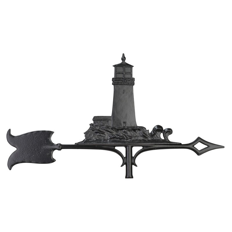 Rooftop 30" Lighthouse Weathervane, Black