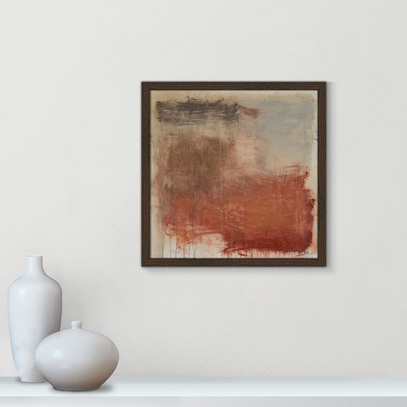 Autumn Over The Rivera Print by Casa Fine Arts, 17" H x 17" W x 0.75" D, Walnut Framed Print without Mat