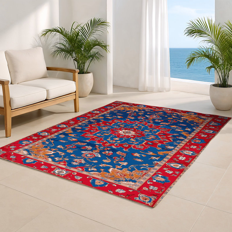 Tapis bleu intérieur et extérieur Tabriz, Rectangulaire 2 pi x 3 pi
