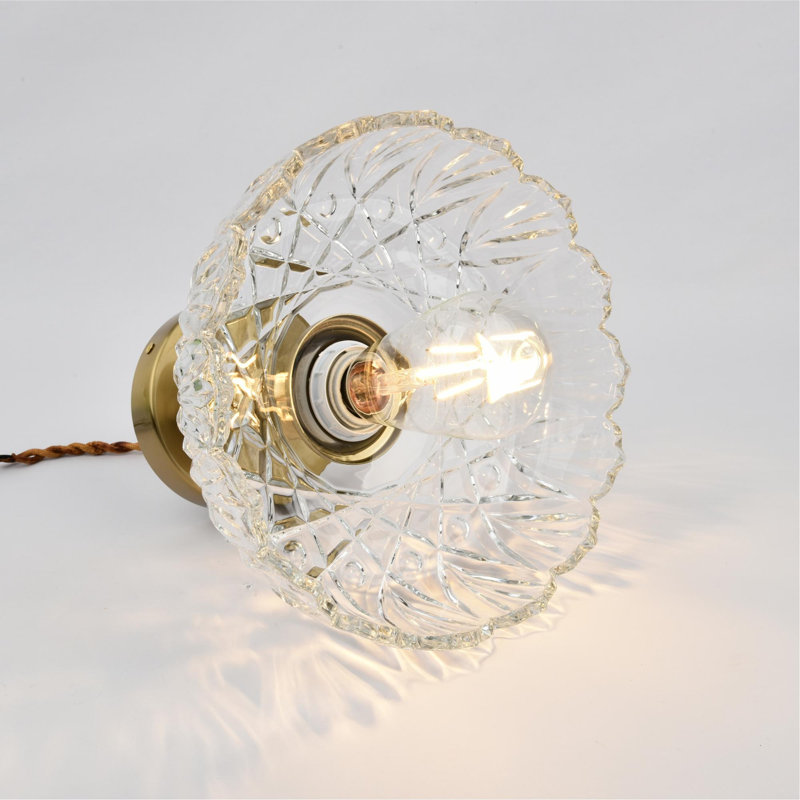 Plafonnier semi-encastré en verre Junathean, Transparent