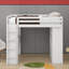 Lit mezzanine double avec grandes tablettes, bureau et lumière DEL-753689438