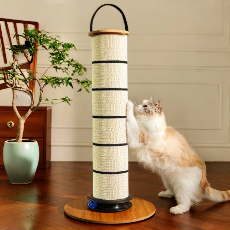 Vintage Lantern Corrugated Cardboard Cat Scratching Post with Interactive Ball Track