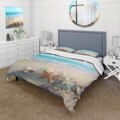 Coastal Seashore - Modern Landscape Beach Duvet Cover Set