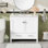 Meuble-lavabo moderne avec lavabo en céramique et nombreuses options de rangement