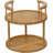 Wooden Rotating Spice Rack - 2 Tier Lazy Susan - 360 Degree Spinning Revolving Turntable Organizer Rack For Kitchen Countertop, Pantry