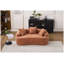 Canapé courbé Coral 2 places en chenille compacte avec coussins, aucun assemblage requis pour les appartements-1996907371