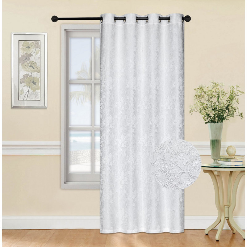 Panneau de rideau simple obscurcissant en polyester, Blanc, L 54 po x L 63 po