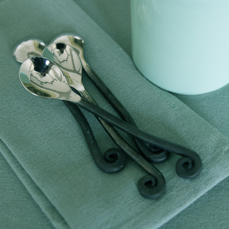 Treble Clef Matte Black Stainless Steel Mini Spoons Set
