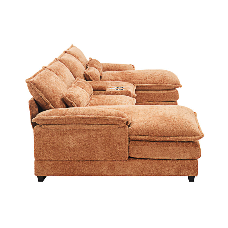 Modern U-Shaped Sofa With Console