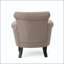 Fauteuil club avec garniture cloutée, accoudoirs roulés et pieds en bouleau-131539372